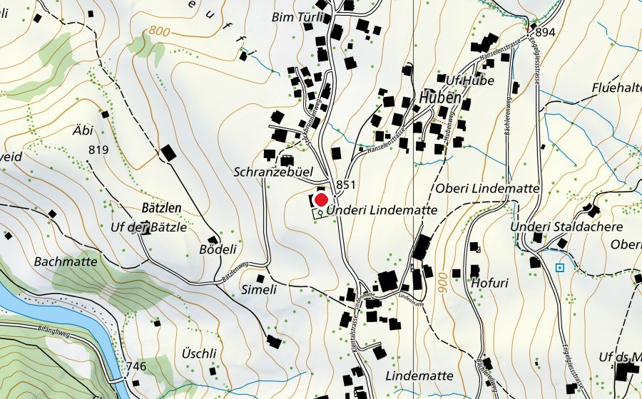 Karte mit dem Standort von Schulhaus Scharnachtal (Schule)