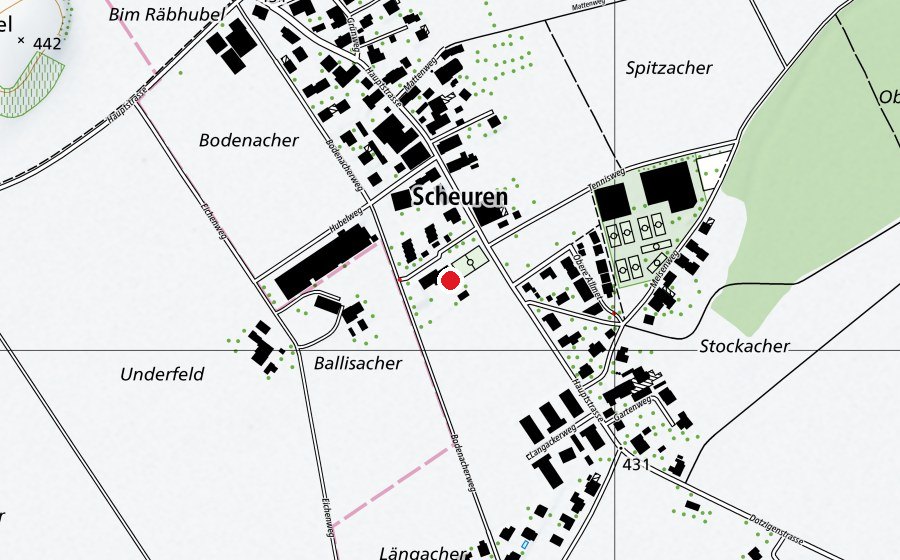 Mappa con la posizione di Schulhaus Scheuren (Scuola)