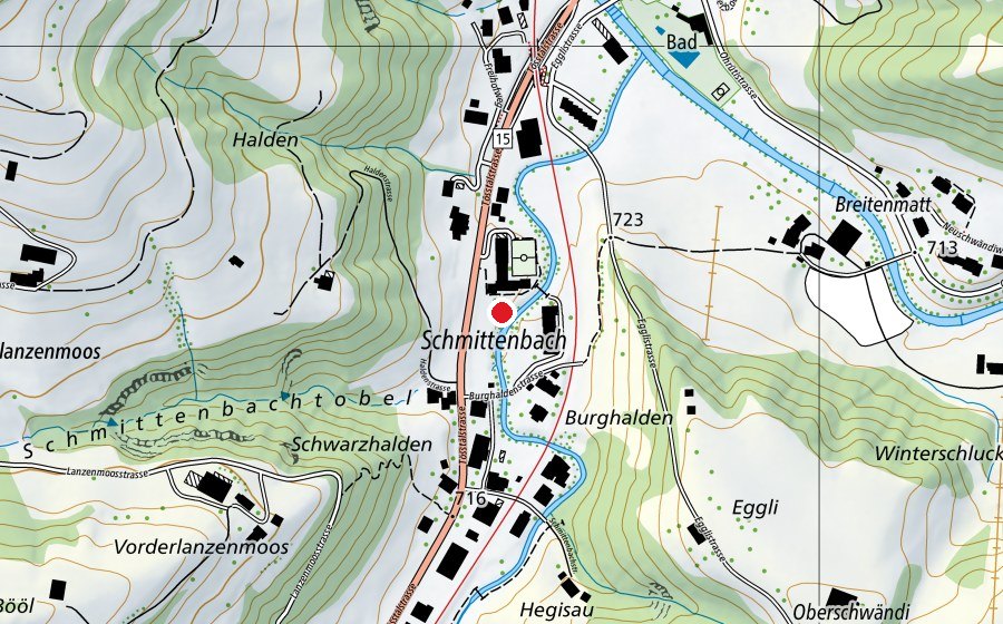 Mappa con la posizione di Schulhaus Schmittenbach (Scuola)