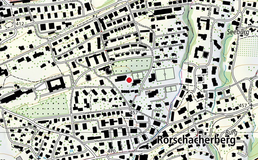 Karte mit dem Standort von Schulhaus Schönbrunn (Schule)