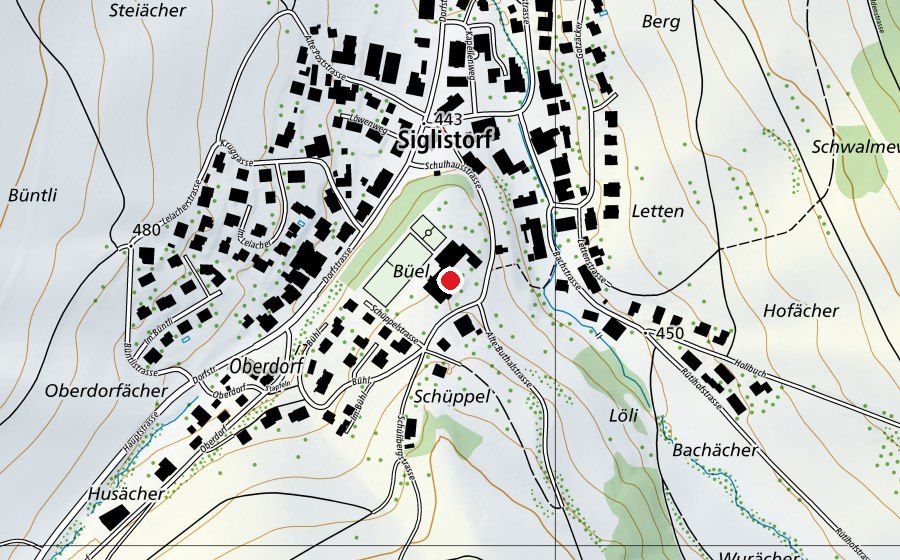 Mappa con la posizione di Schulhaus Schüppel (Scuola)