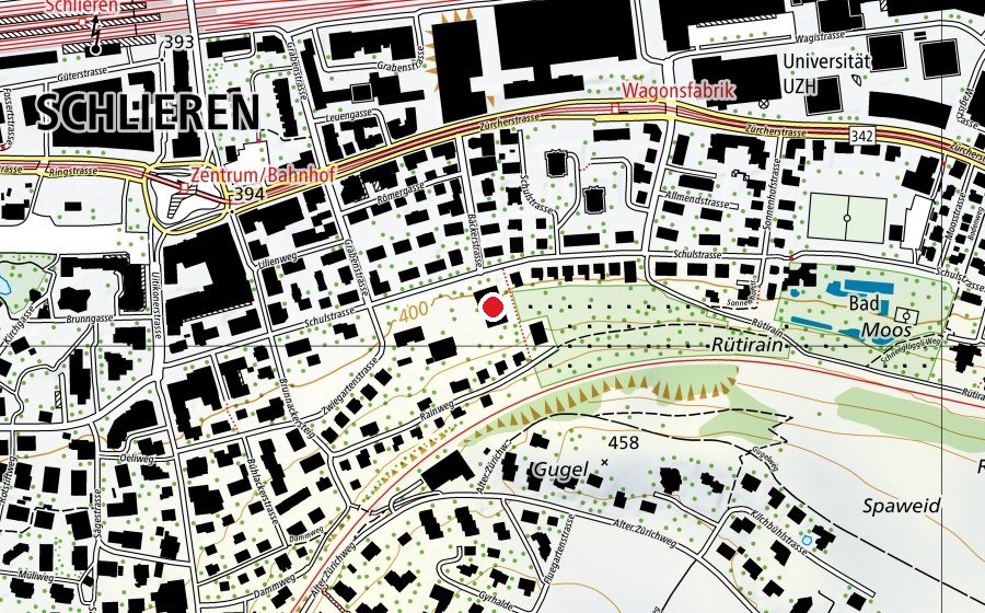 Karte mit dem Standort von Schulhaus Schulstrasse (Schule)