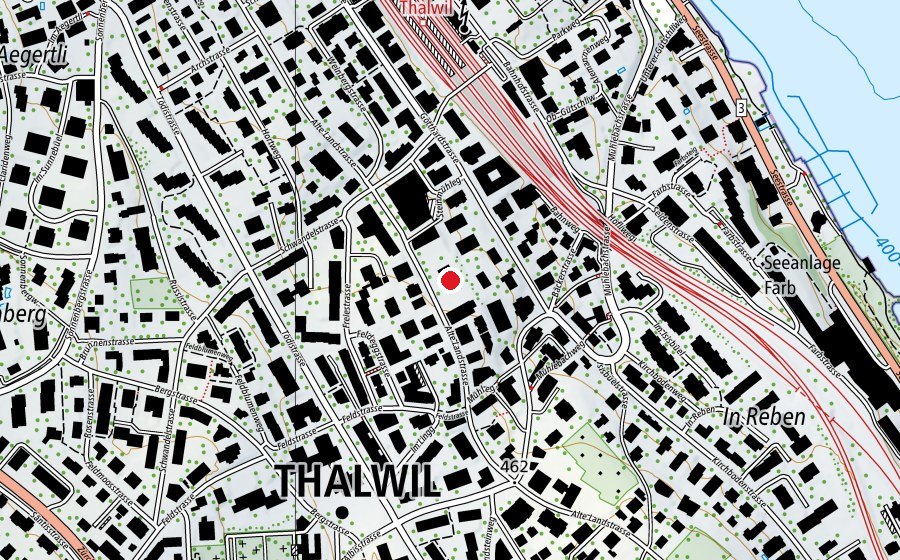 Map showing the location of Schulhaus Schwandel (School)