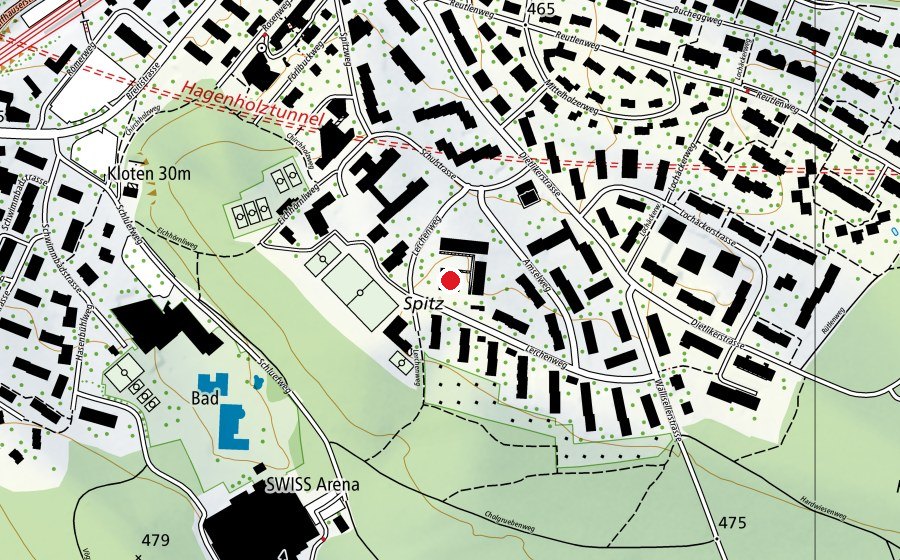 Mappa con la posizione di Schulhaus Spitz Oberstufe (Scuola)