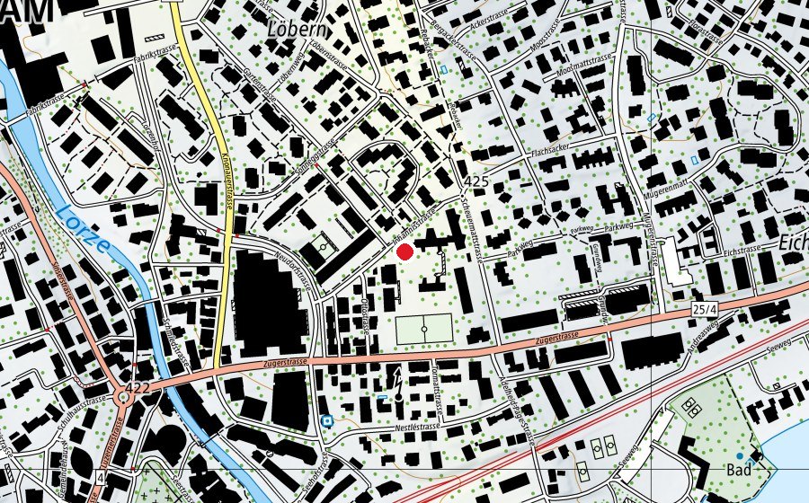 Map showing the location of Schulhaus Städtli 2 (School)