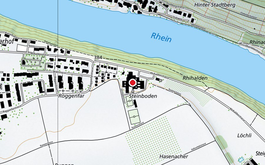 Carte indiquant l’emplacement de Schulhaus Steinboden (École)