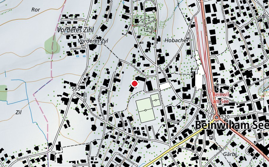 Carte indiquant l’emplacement de Schulhaus Steineggli (École)