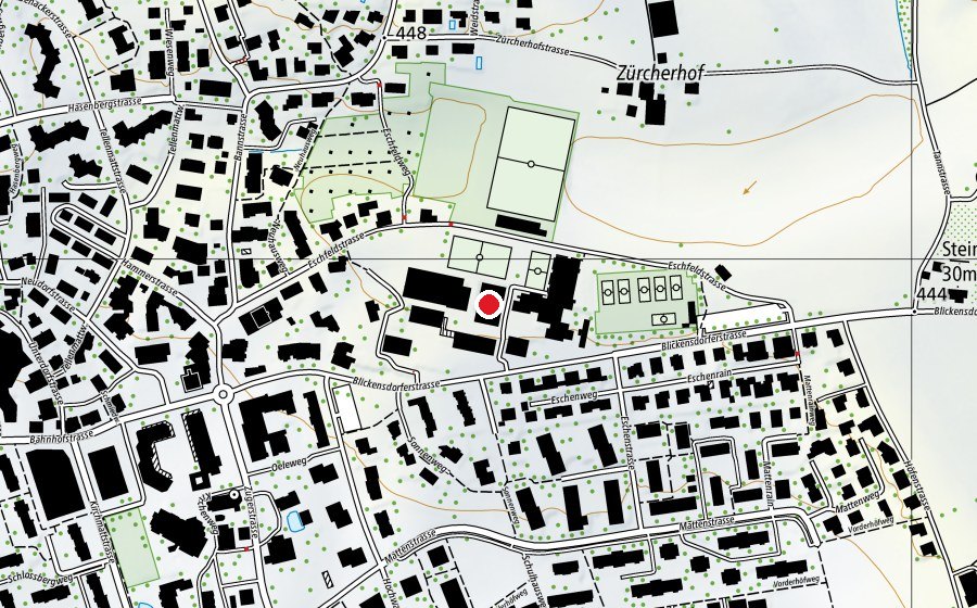 Mappa con la posizione di Schulhaus Sunnegrund 5 (Scuola)
