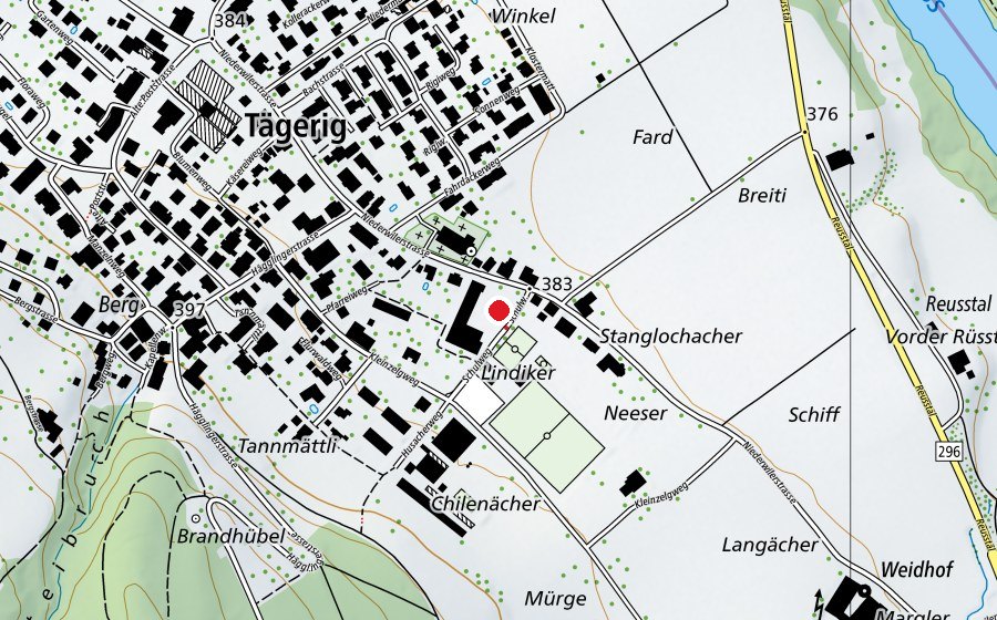Mappa con la posizione di Schulhaus Tägerig (Scuola)
