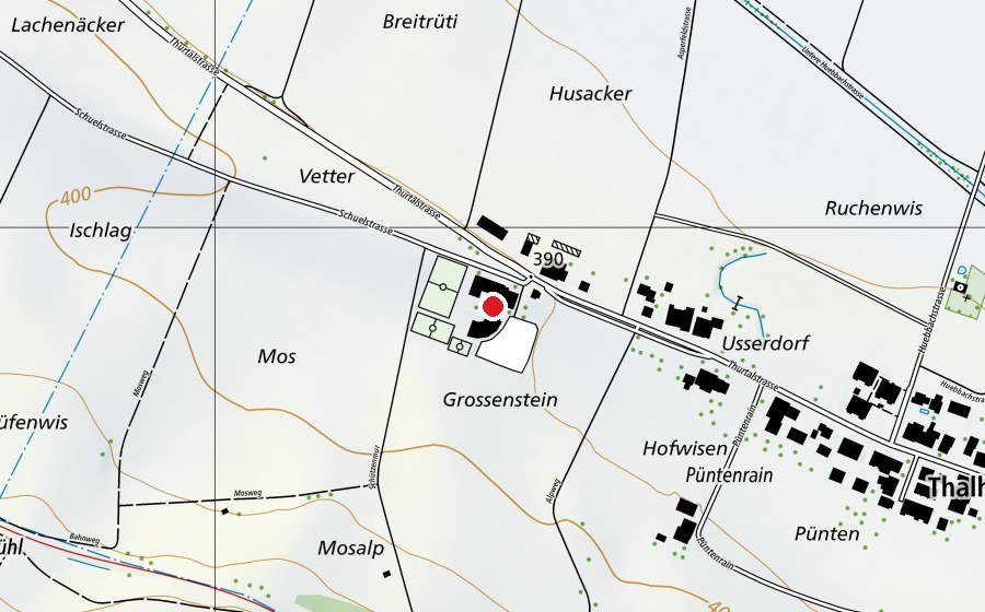 Mappa con la posizione di Schulhaus Thalheim (Scuola)