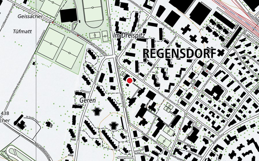 Carte indiquant l’emplacement de Schulhaus / Turnhalle Ruggenacher 3 (École)