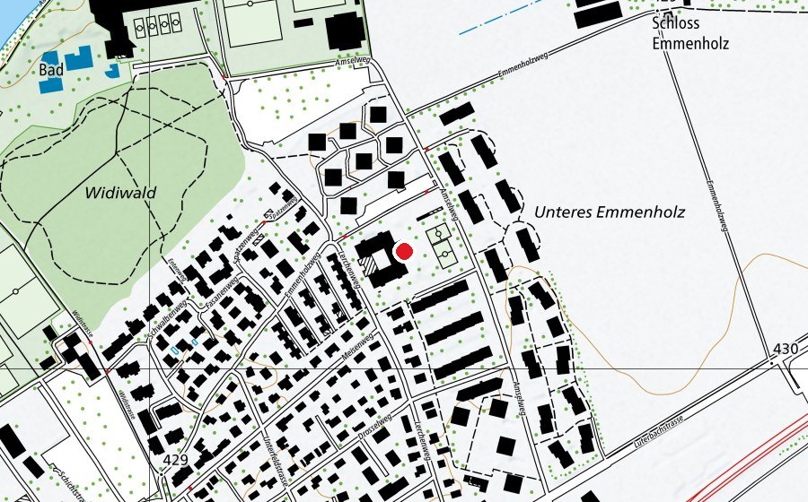 Mappa con la posizione di Schulhaus Unterfeld (Scuola)