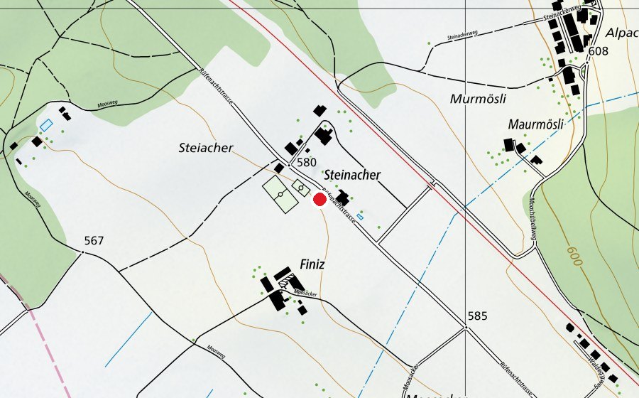 Carte indiquant l’emplacement de Schulhaus Vielbringen (École)
