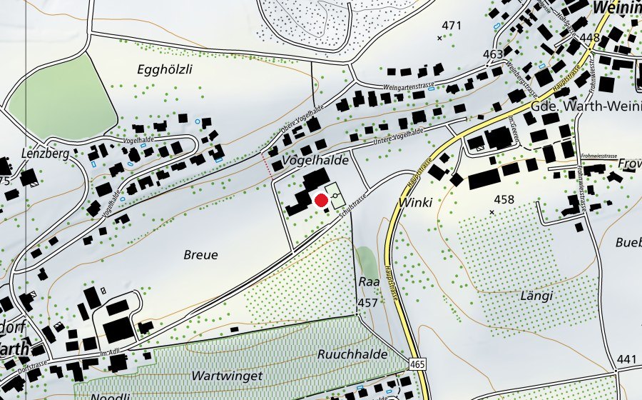 Mappa con la posizione di Schulhaus Vogelhalde (Scuola)