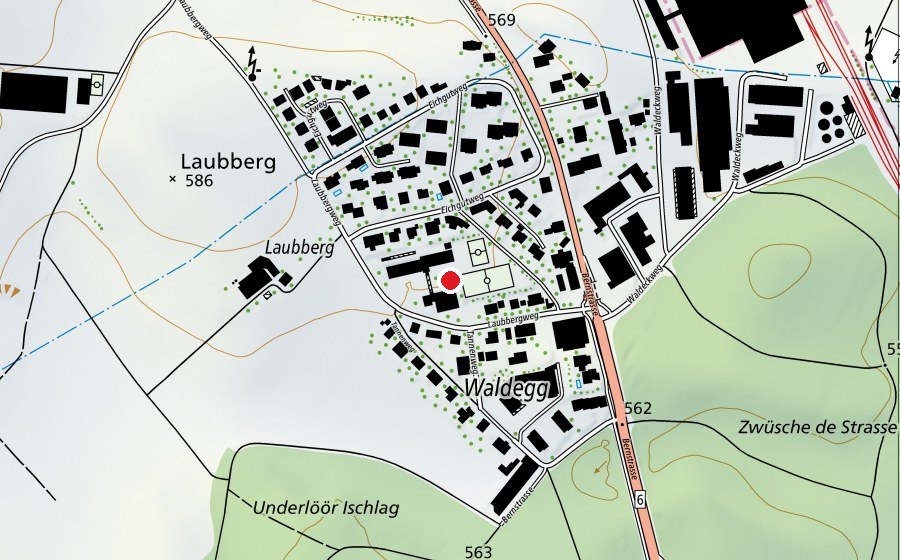 Mappa con la posizione di Schulhaus Waldegg (Scuola)