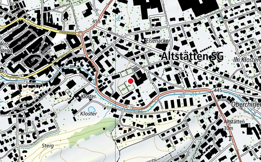 Carte indiquant l’emplacement de Schulhaus Wiesental (École)