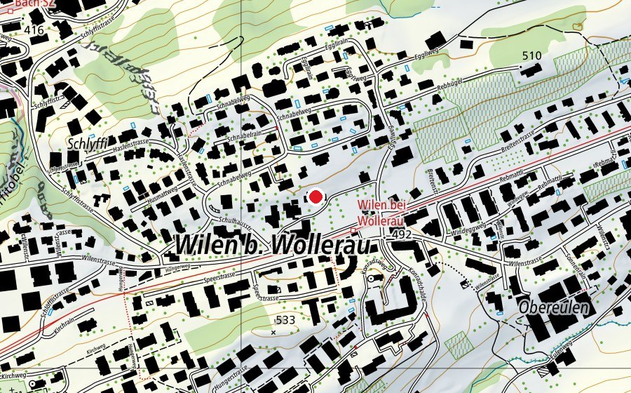 Map showing the location of Schulhaus Wilen 2 (School)