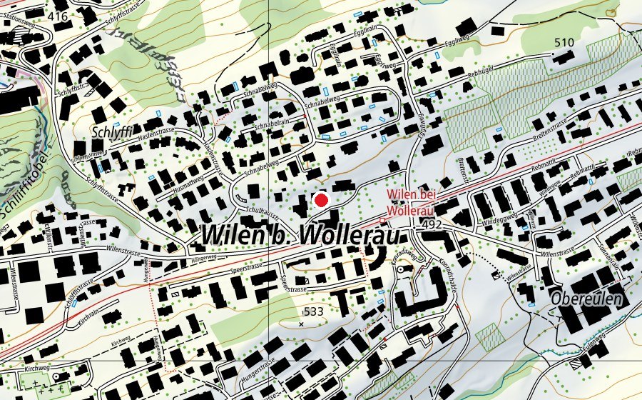 Carte indiquant l’emplacement de Schulhaus Wilen (École)