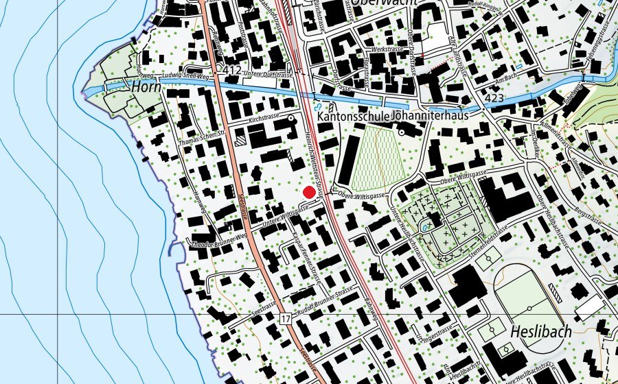 Mappa con la posizione di Schulhaus Wiltisgasse (Scuola)