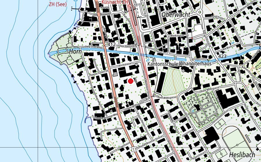 Carte indiquant l’emplacement de Schulhaus Wiltiswacht (École)