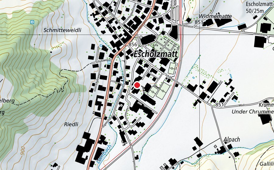 Mappa con la posizione di Schulhaus Windbühlmatte (Scuola)