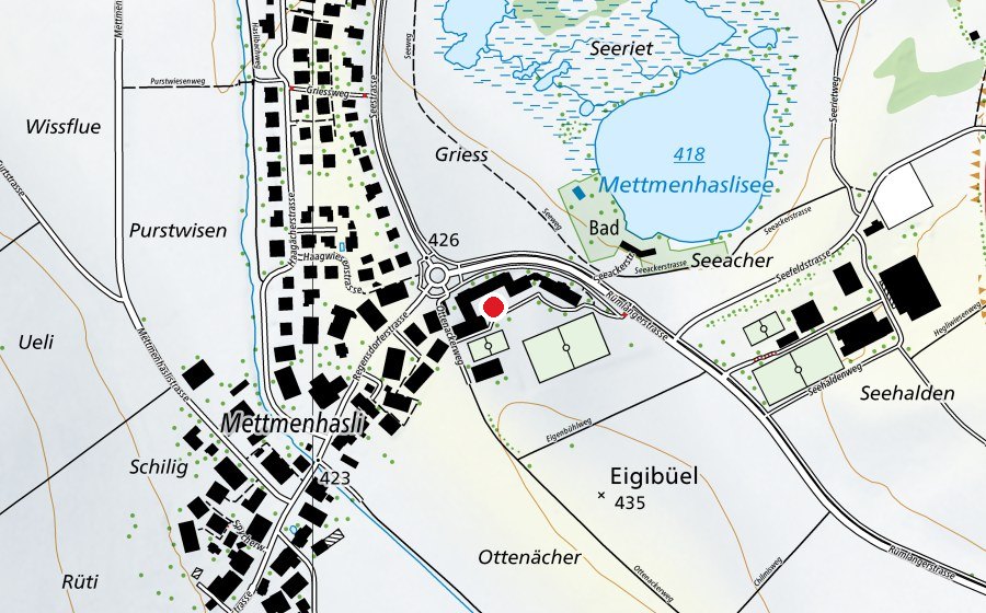 Map showing the location of Schulhaus Zentral (School)