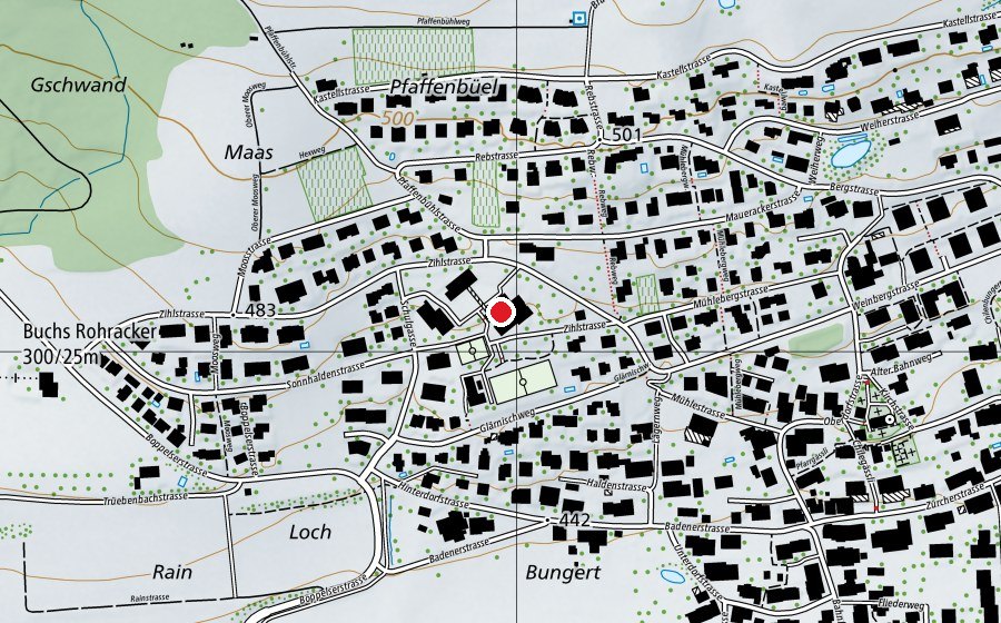 Mappa con la posizione di Schulhaus Zihl (Scuola)