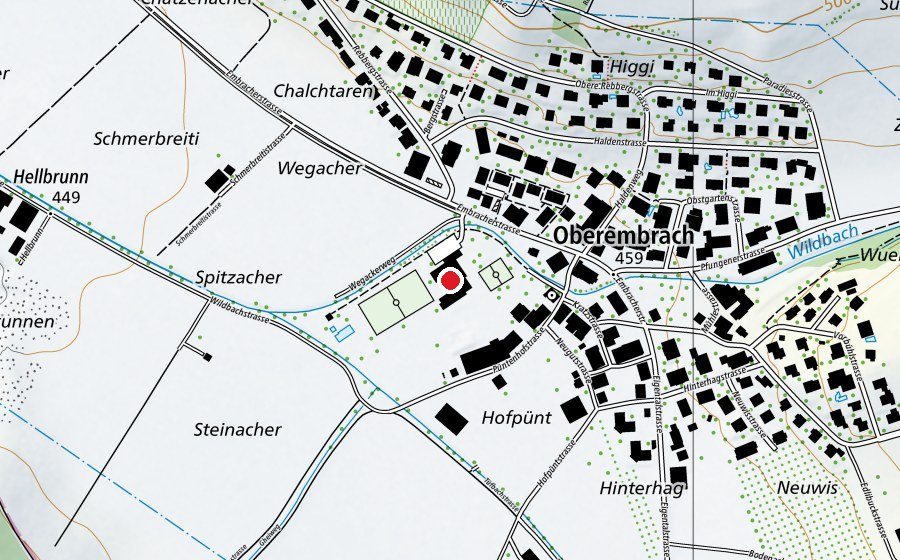 Carte indiquant l’emplacement de Schulhaus Zweigärten (École)