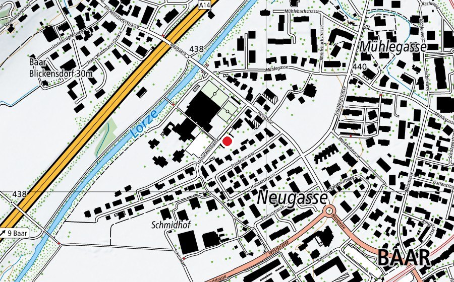Mappa con la posizione di Schulhausprovisorium Wiesental (Scuola)