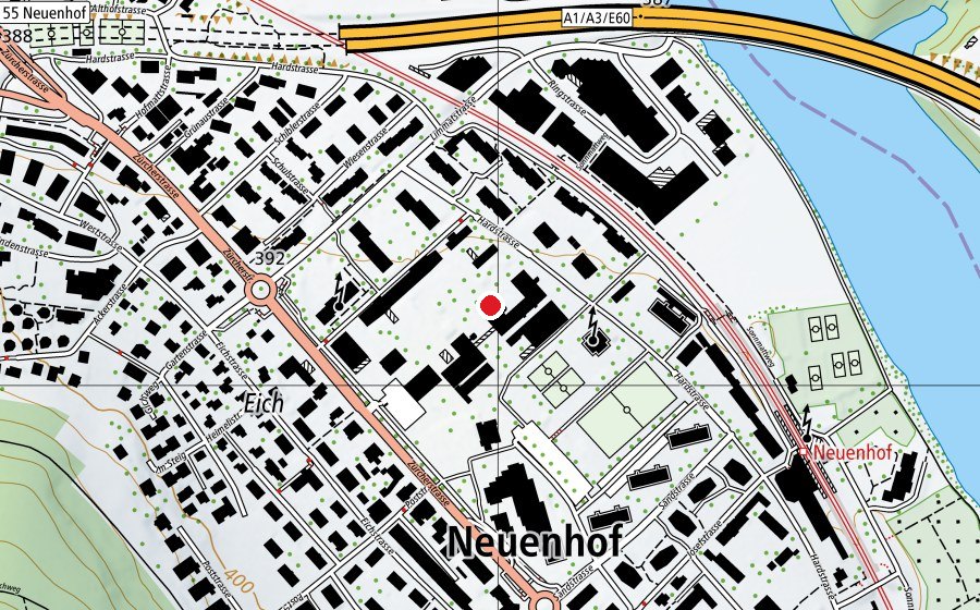 Karte mit dem Standort von Schulleitung (Schule)