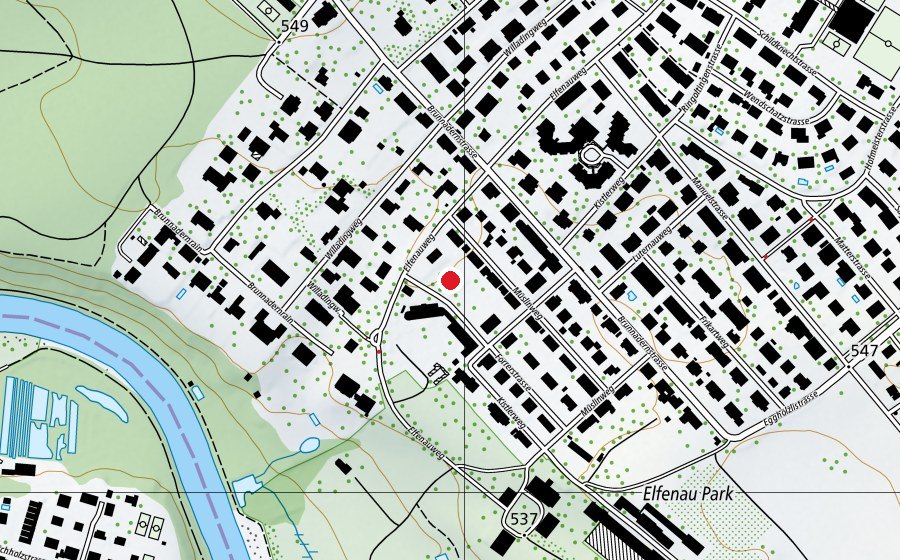 Mappa con la posizione di Schulpavillon Elfenau II (Scuola)