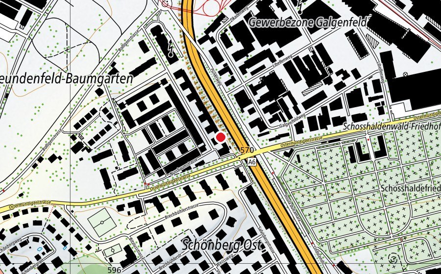 Mappa con la posizione di Schulstandort Baumgarten (Scuola)