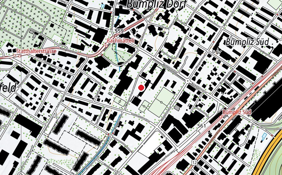 Carte indiquant l’emplacement de Schulstandort Bümpliz (École)
