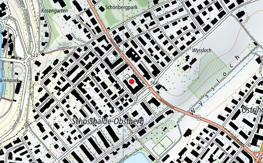 Map showing the location of Schulstandort Laubegg (School)