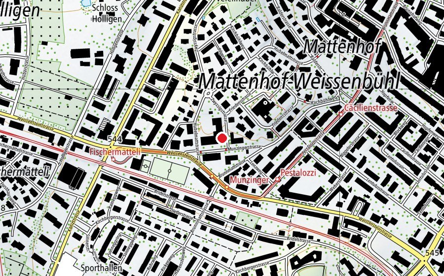 Karte mit dem Standort von Schulstandort Munzinger (Schule)