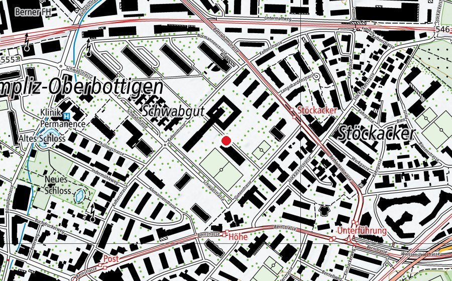 Carte indiquant l’emplacement de Schulstandort Schwabgut (École)
