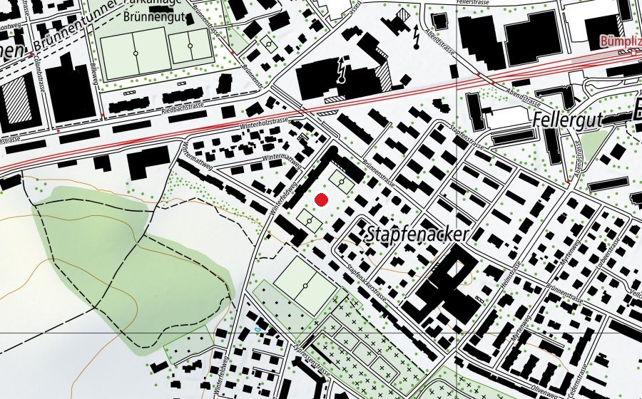 Map showing the location of Schulstandort Stapfenacker (School)