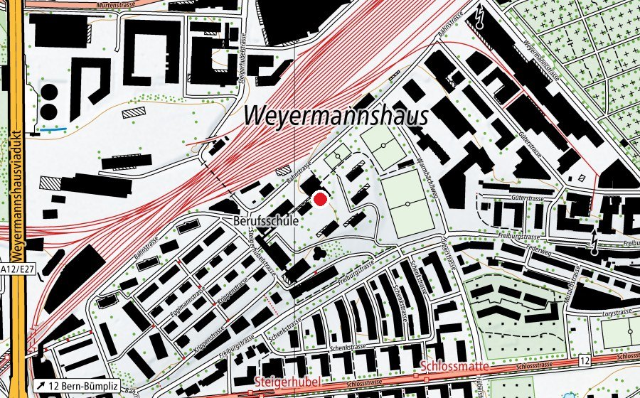 Mappa con la posizione di Schulstandort Steigerhubel (Scuola)
