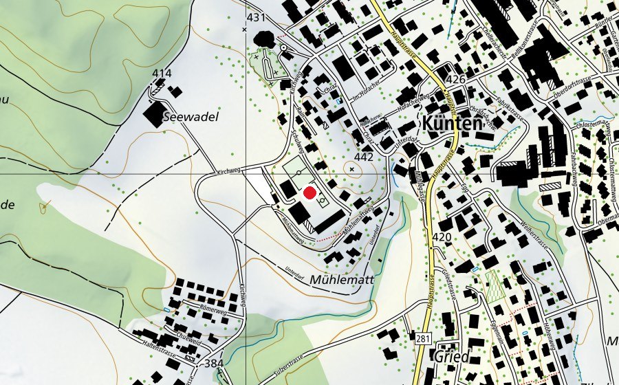 Map showing the location of Schultz Künten (School)