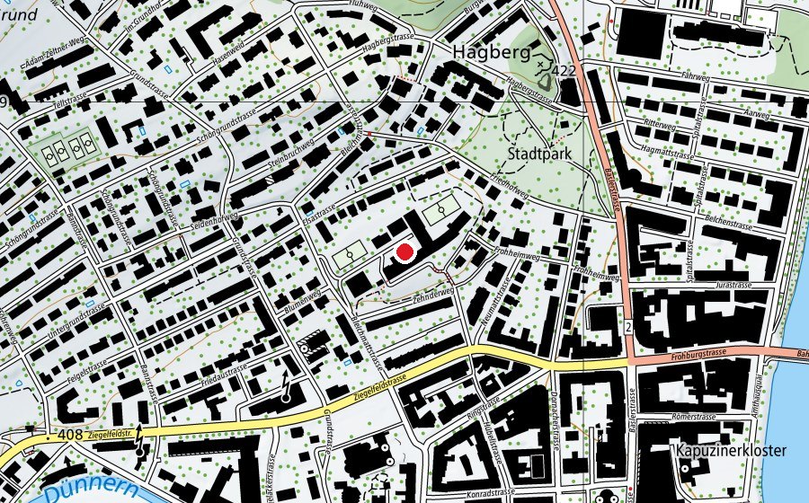 Map showing the location of Schulzentrum Froheim (School)