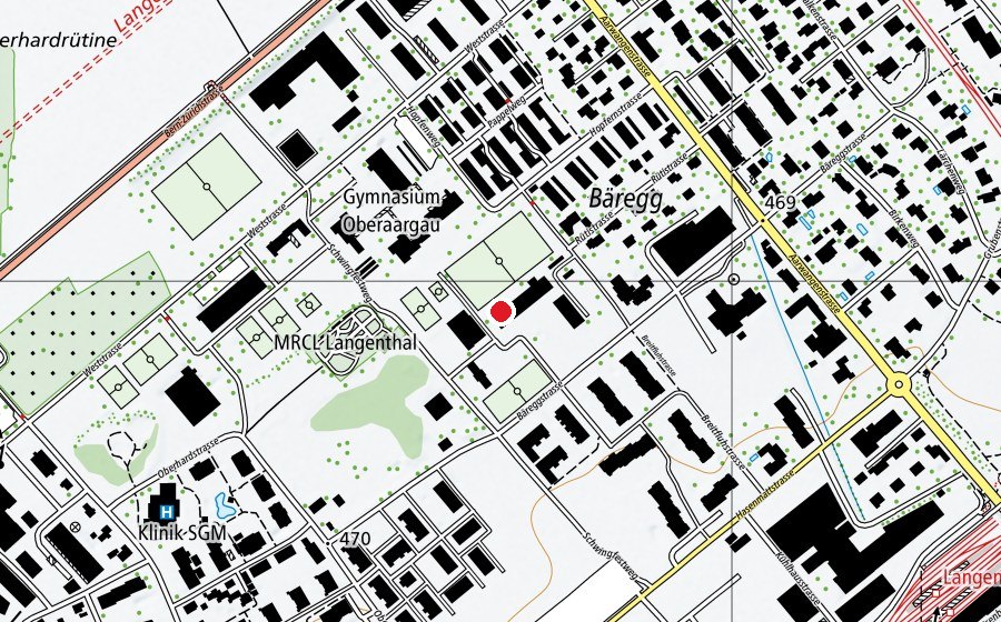 Carte indiquant l’emplacement de Schulzentrum Hard (École)