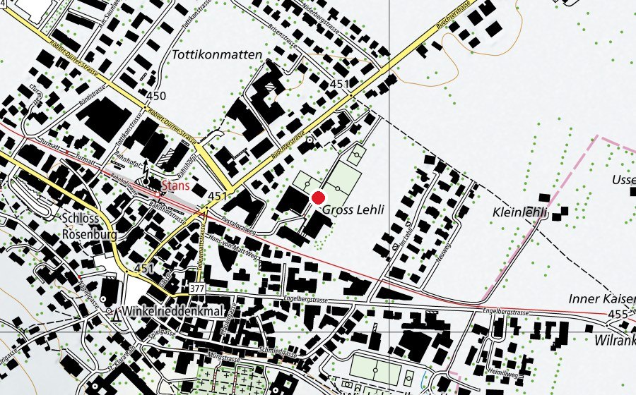 Mappa con la posizione di Schulzentrum Pestalozzi (Scuola)