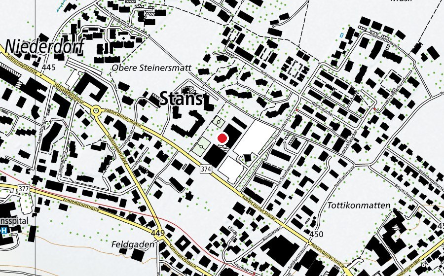 Map showing the location of Schulzentrum Turmatt (School)