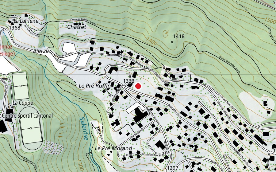 Carte indiquant l’emplacement de Schweizer Skischule (École)