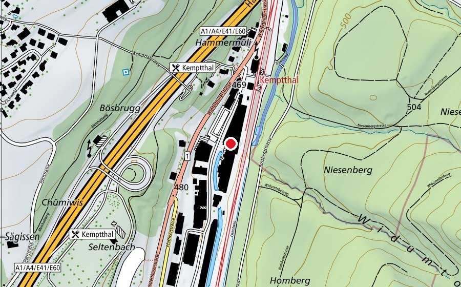 Map showing the location of Schweizerische Technische Fachschule Winterthur STFW (School)