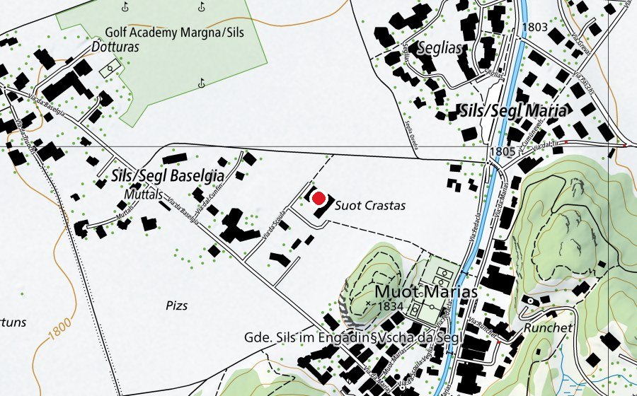 Map showing the location of Scoula primara (School)