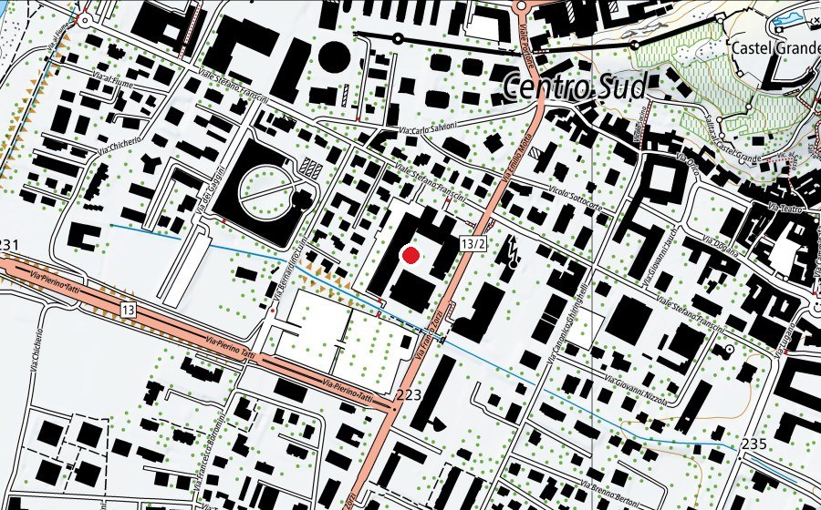 Mappa con la posizione di Scuola d'arti e mestieri (SAM) Bellinzona (Scuola)