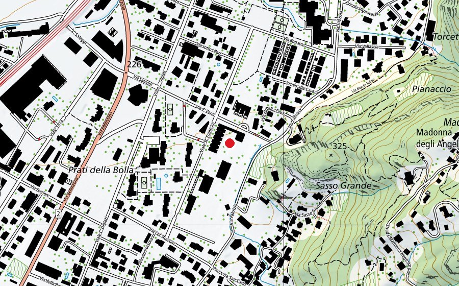 Map showing the location of Scuola dell'infanzia Giubiasco (School)