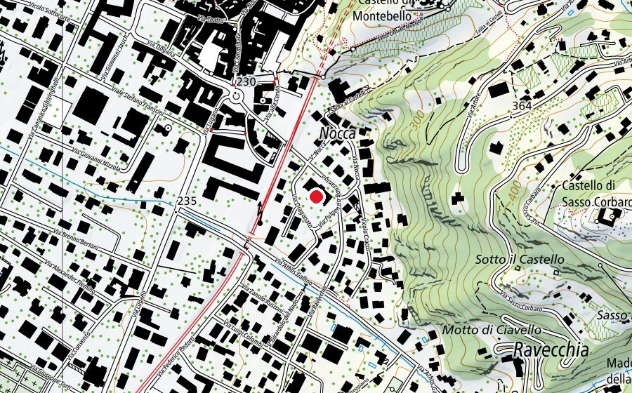 Map showing the location of Scuola Dell'Infazia Nocca (School)
