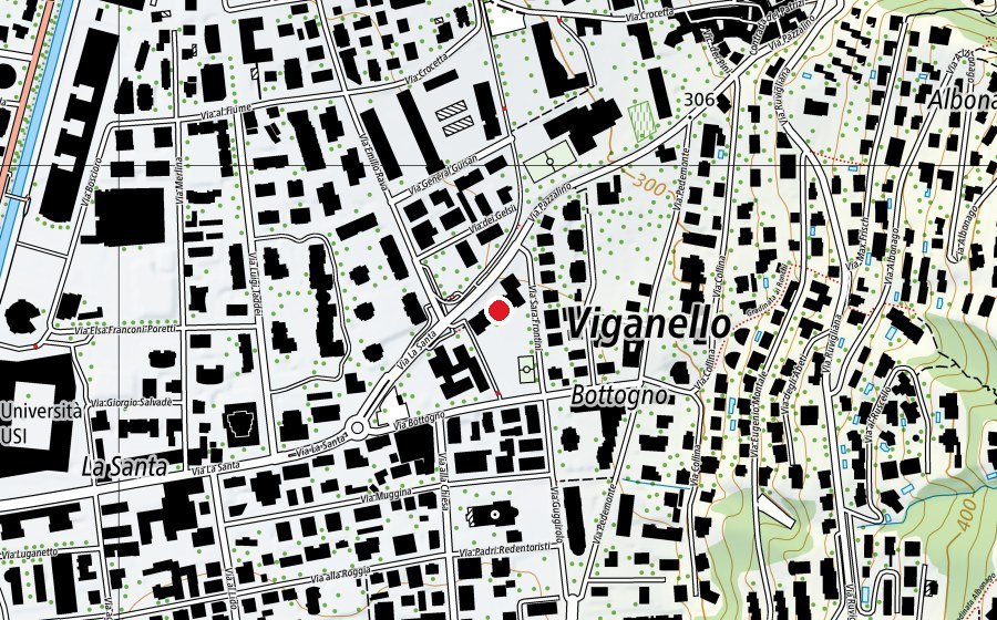 Karte mit dem Standort von Scuola Elementare di Viganello (Schule)
